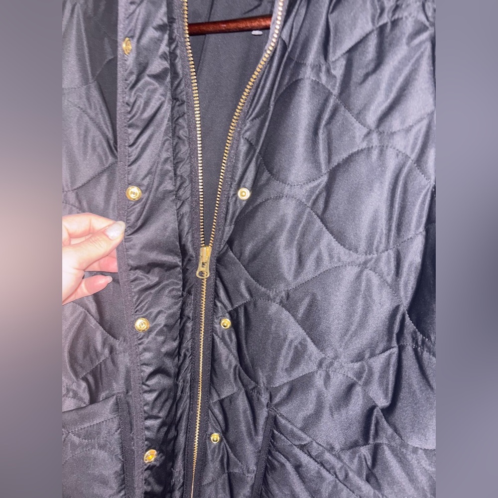 Quince Featherless Quilted Long Puffer Jacket Black Medium Preppy Minimalist - Picture 7 of 16